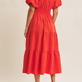 Maryam Bubble Sleeve Midi Dress