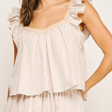 Becca Contrast Detail Stripe Top