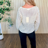 Juno Scallop Hem Pointelle Sweater