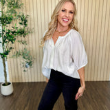 Breezy Button-Front Blouse