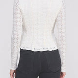 The Elowen Lace Square-Neck Peplum Top