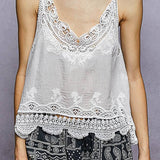 Paislee V-Neck Sleeveless Crochet Top