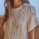 Cleo Knit Crochet Short Sleeve Top
