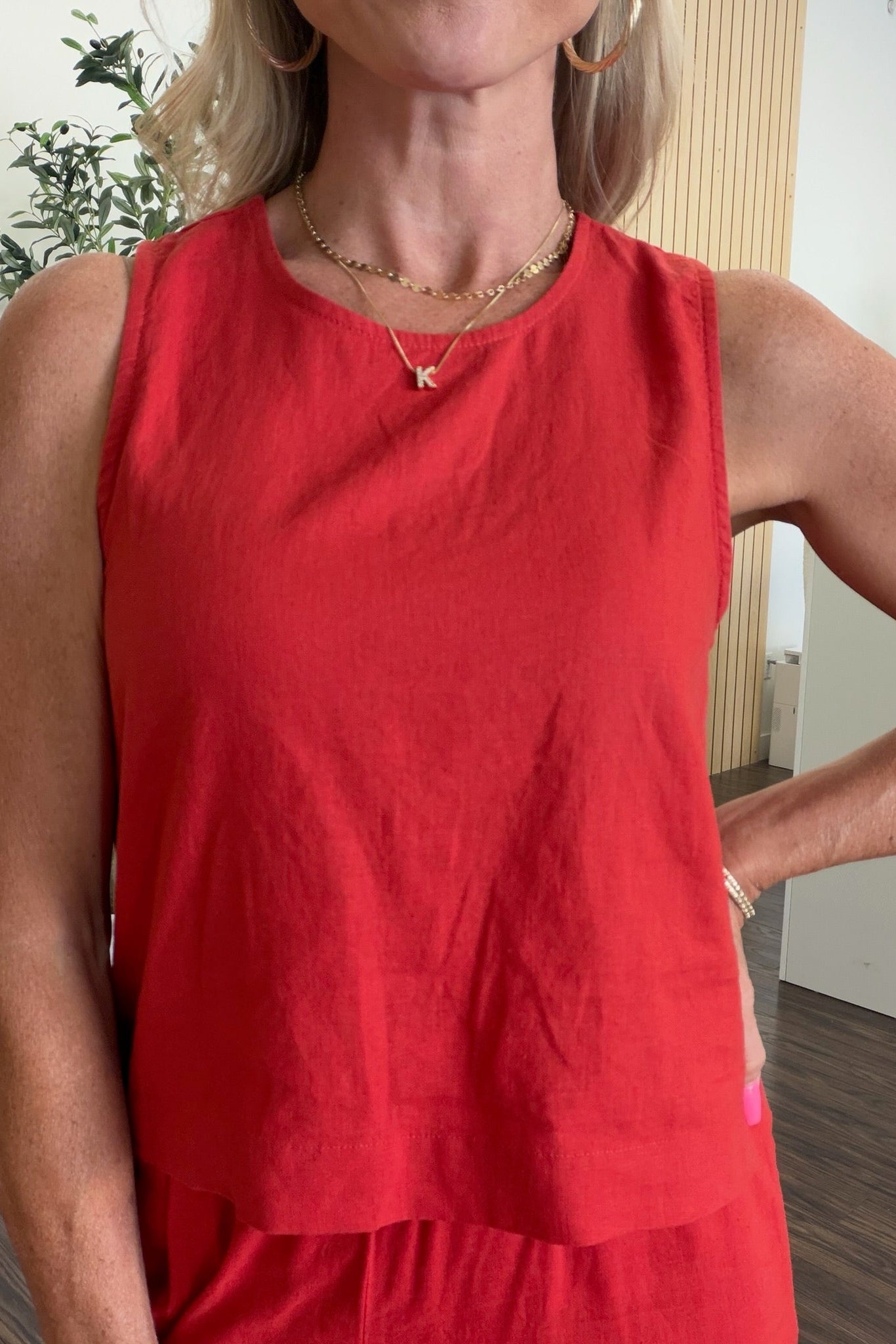 Sloane Linen Cropped Tank