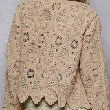 Juliet V-Neck Knit Crochet Cardigan