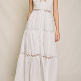 Sunbeam Eyelet Lave Inset Tiered Maxi Dress