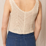Kendra Sleeveless Button Up Crochet Top
