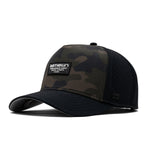 Melin Odysea Brick Hydro snapback in Olive Camo, front view
