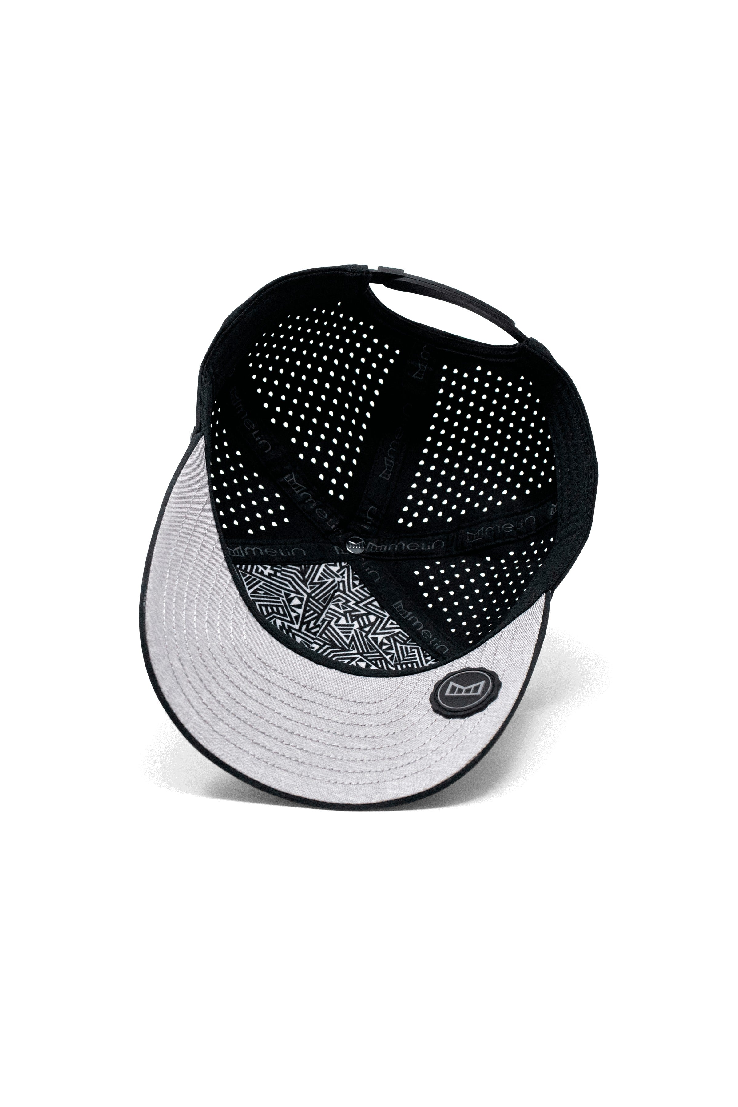 Melin Odysea Brick Hydro snapback in Olive Camo, interior detail