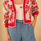 Floral Intarsia Cardigan