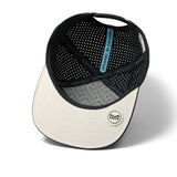 The inside view of the melin Horizon Fit Trenches Icon Hydro hat in faded black