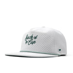 melin Hydro Coronado Links snapback hat in White / Green - front angled view