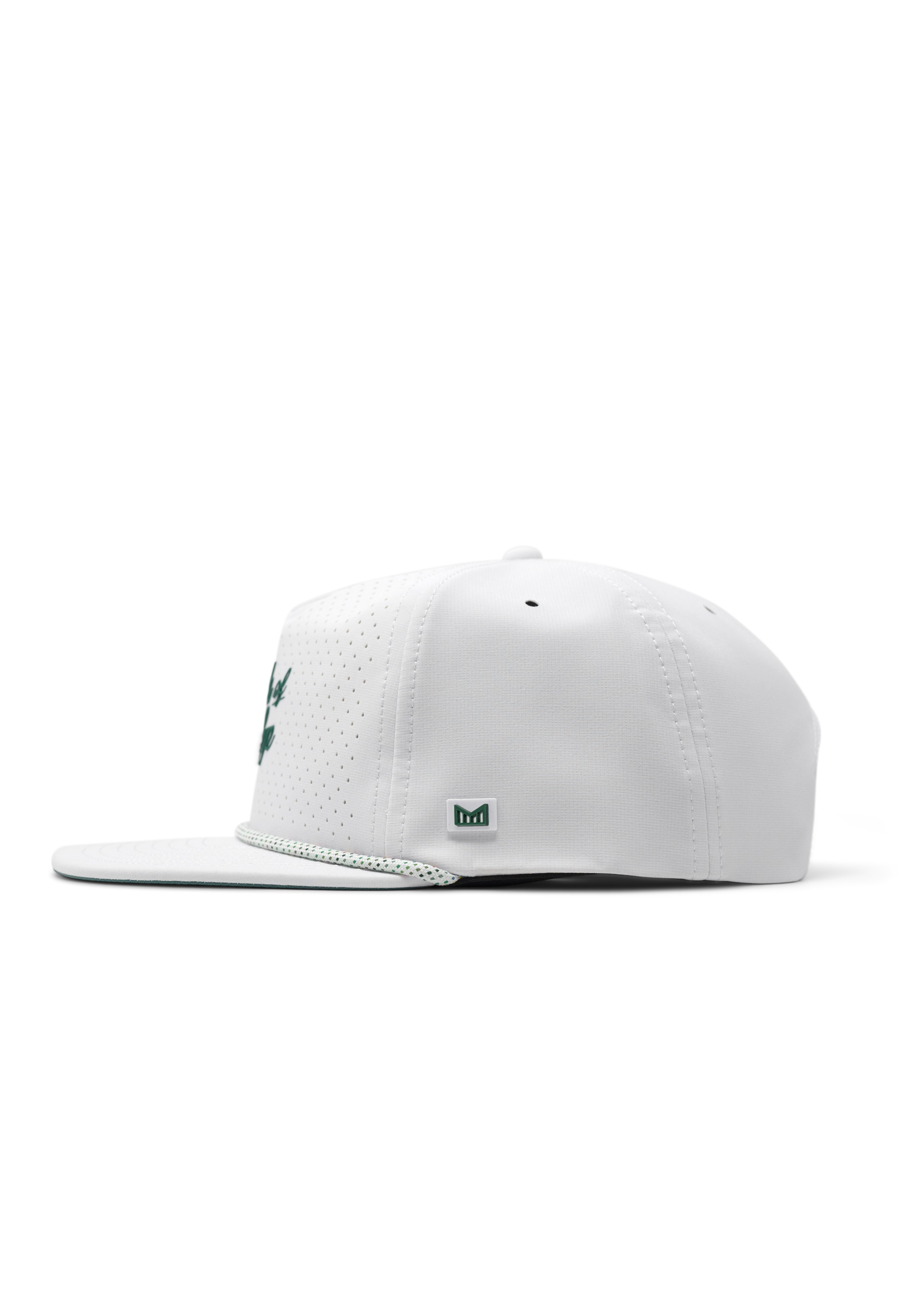 melin Hydro Coronado Links snapback hat in White / Green - back view