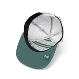 melin Hydro Coronado Links snapback hat in White / Green - detail view