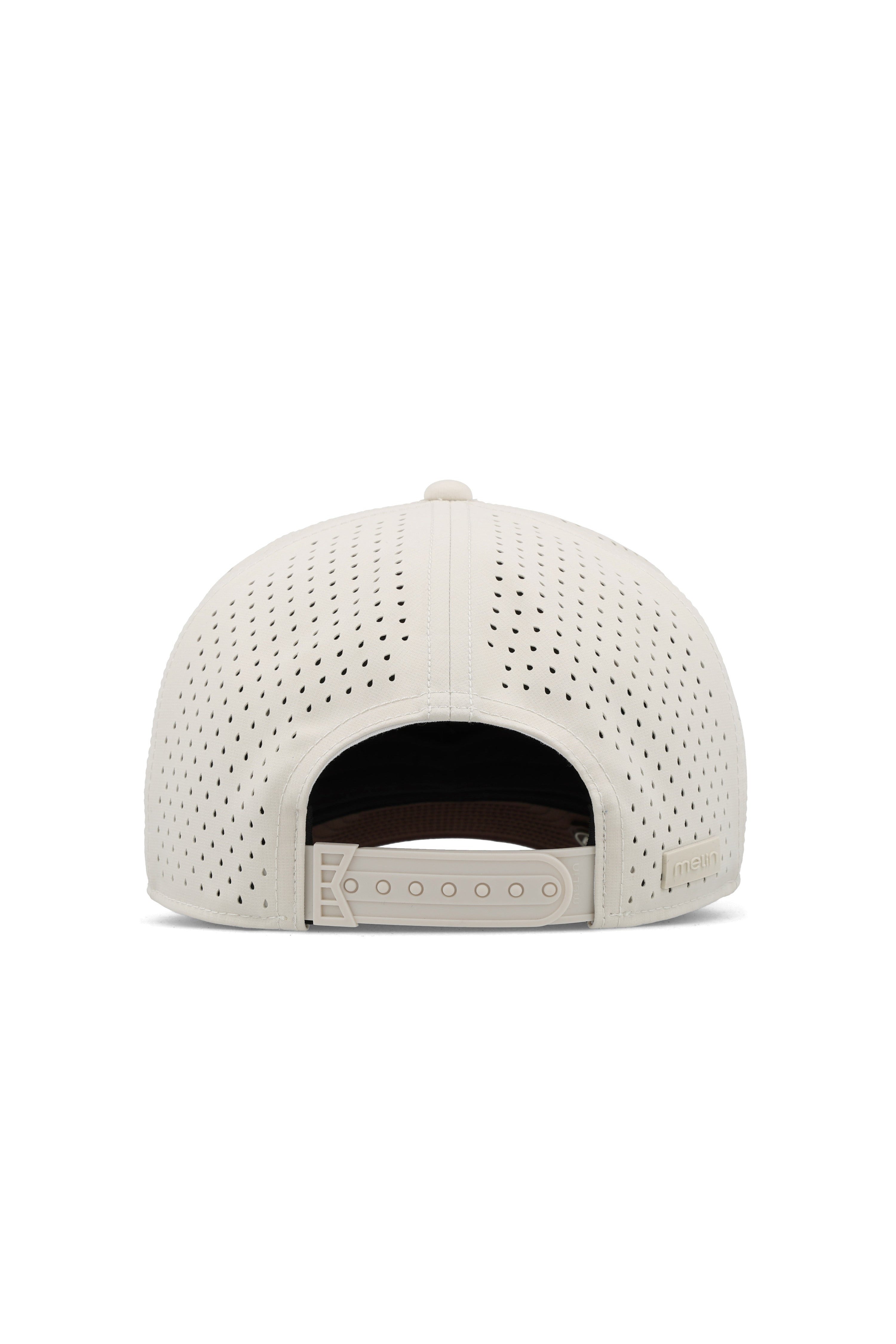 Melin Odysea Stacked Hydro in Frosted Birch, back view with snapback closure