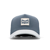 The frontal view of the melin Split Fit Odysea Stacked Hydro hat in clear lake