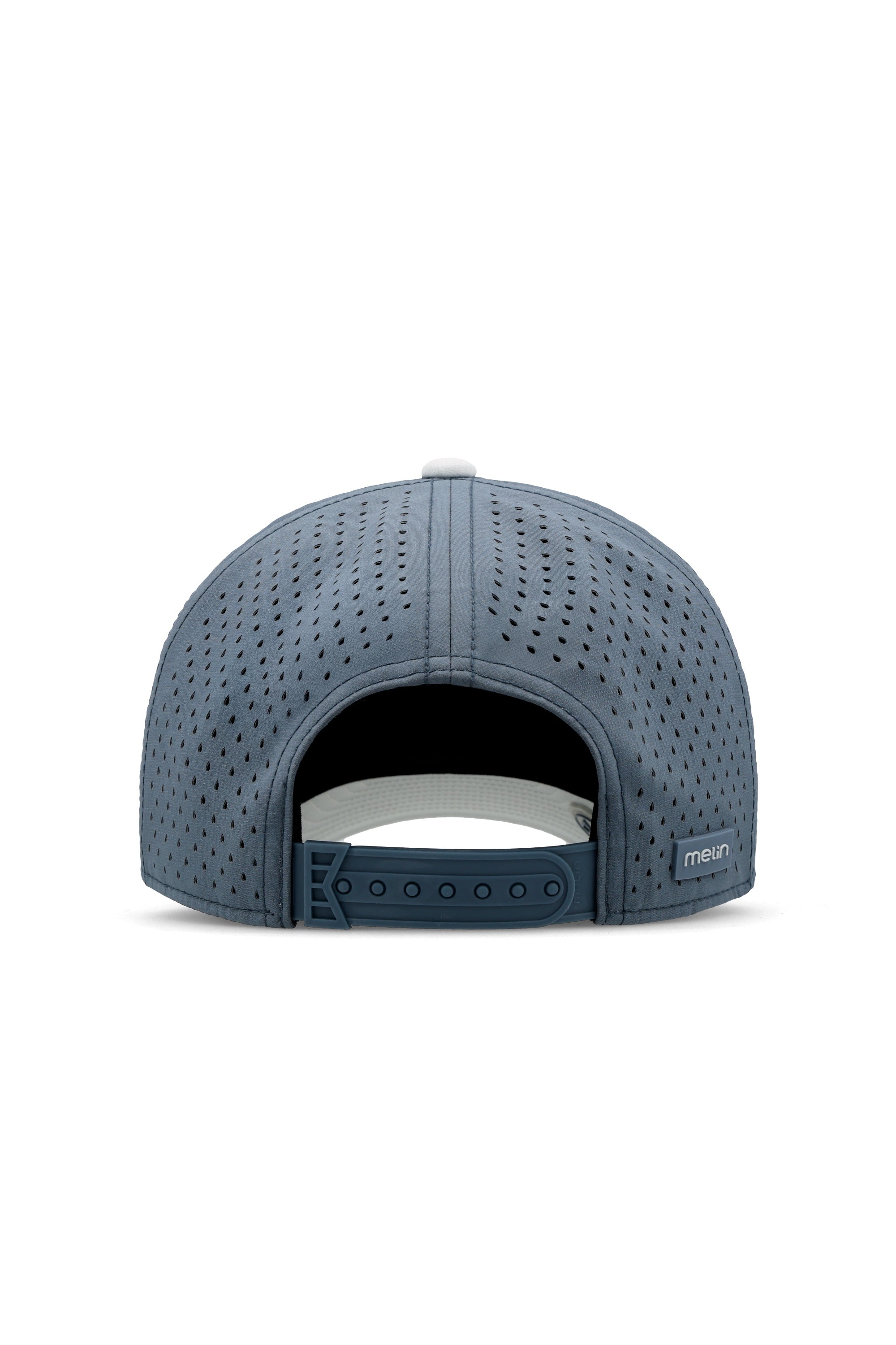 The back view of the melin Split Fit Odysea Stacked Hydro hat in clear lake