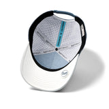The inside view of the melin Split Fit Odysea Stacked Hydro hat in clear lake