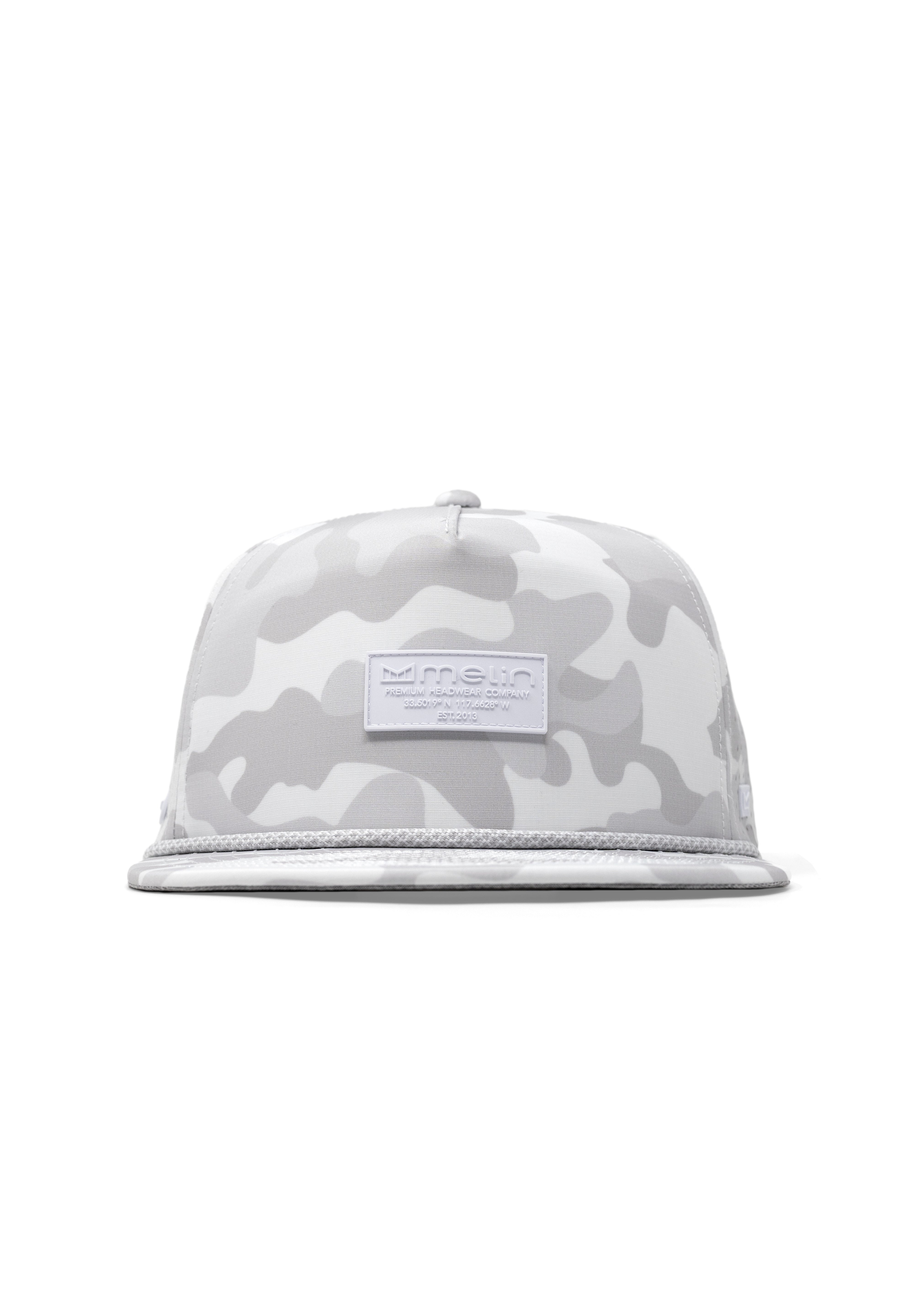 melin Coronado Brick Hydro snapback hat in Snow Camo - front view