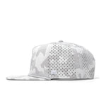 melin Coronado Brick Hydro snapback hat in Snow Camo - side view