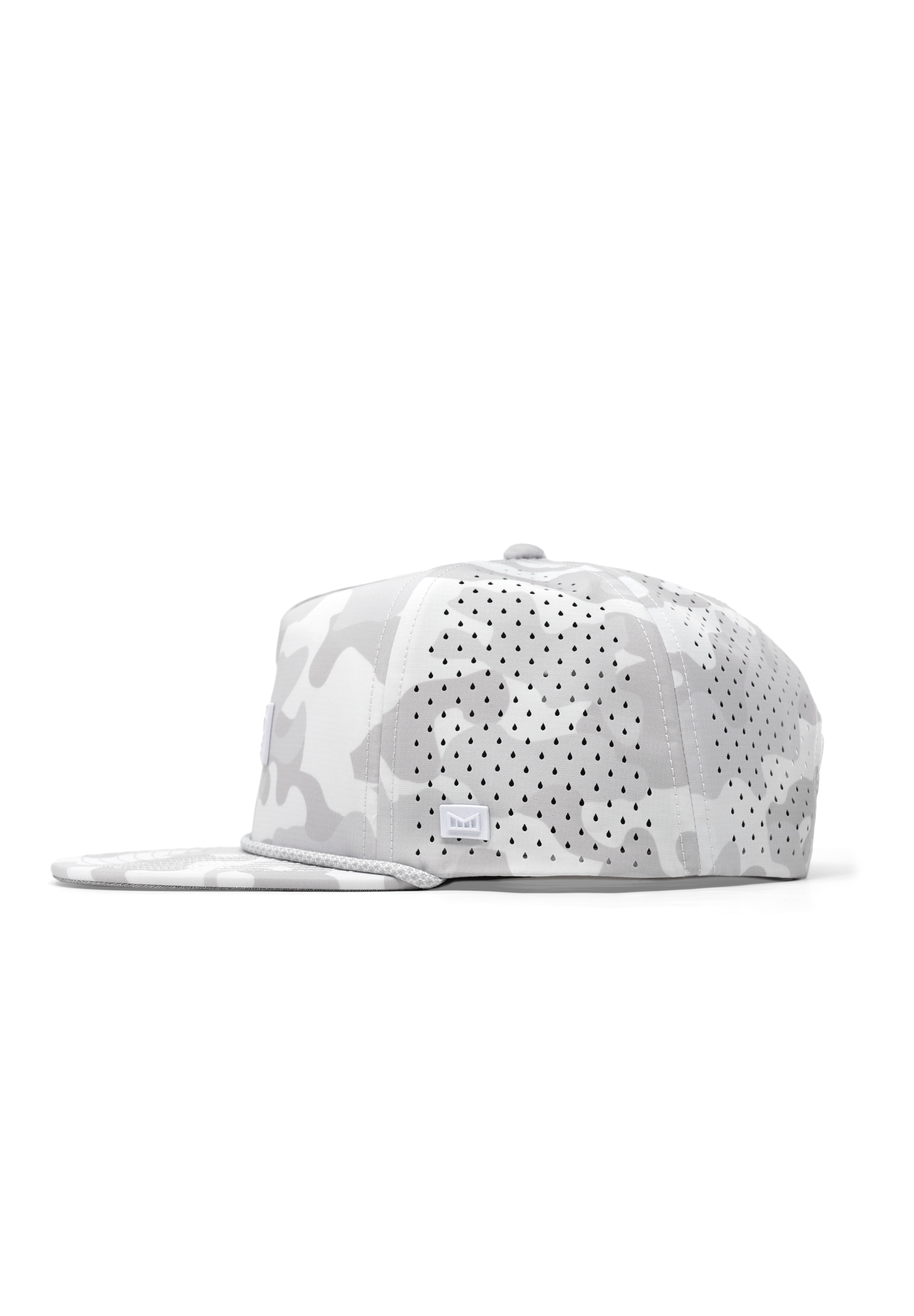 melin Coronado Brick Hydro snapback hat in Snow Camo - side view