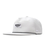 melin Coronado Brick Hydro snapback hat in White - front angled view