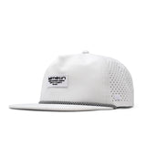 melin Coronado Brick Hydro snapback hat in White - front angled view