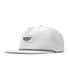 melin Coronado Brick Hydro snapback hat in White - front angled view