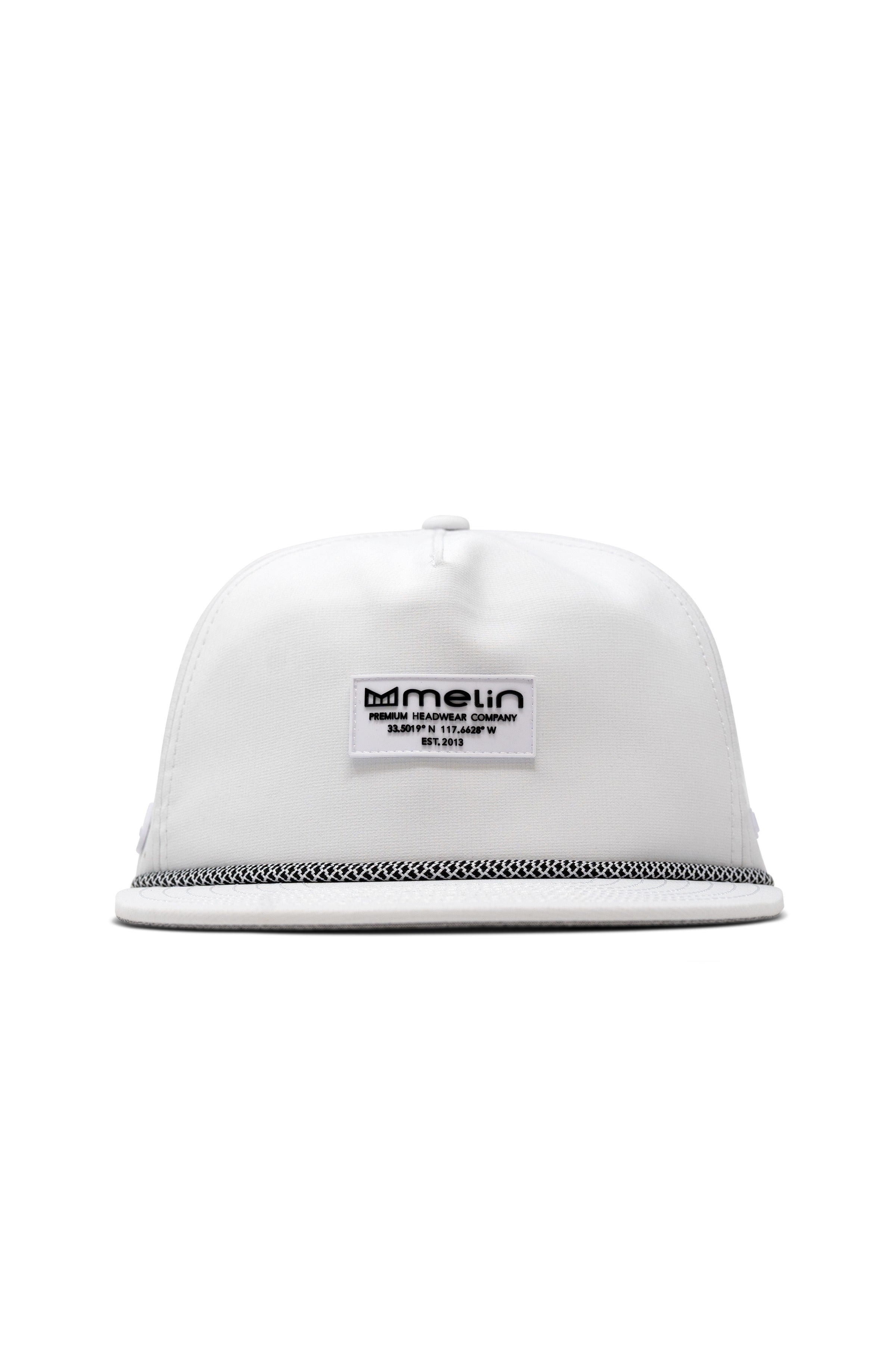 melin Coronado Brick Hydro snapback hat in White - front view