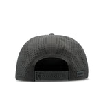 The back view of the melin Split Crushed Fit Coronado Brick Hydro hat in faded black