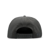 The back view of the melin Split Crushed Fit Coronado Brick Hydro hat in faded black