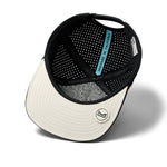The inside view of the melin Split Crushed Fit Coronado Brick Hydro hat in faded black