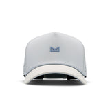 The frontal view of the melin Split Fit Odysea Rope Bulls Icon Hydro hat in clear lake