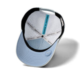 The inside view of the melin Split Fit Odysea Rope Bulls Icon Hydro hat in clear lake