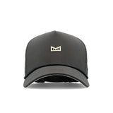 The frontal view of the melin Split Fit Odysea Rope Bulls Icon Hydro hat in faded black