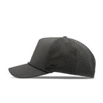 The side view of the melin Split Fit Odysea Rope Bulls Icon Hydro hat in faded black