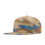 melin Hydro Trenches Islands Sand Camo flat brim snapback hat - front