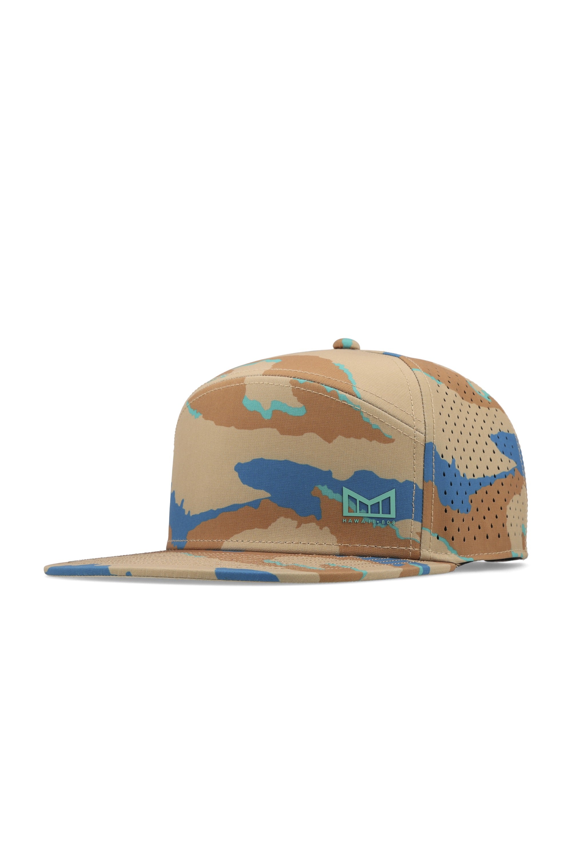 melin Hydro Trenches Islands Sand Camo flat brim snapback hat - front