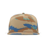 melin Hydro Trenches Islands Sand Camo flat brim snapback hat - angle