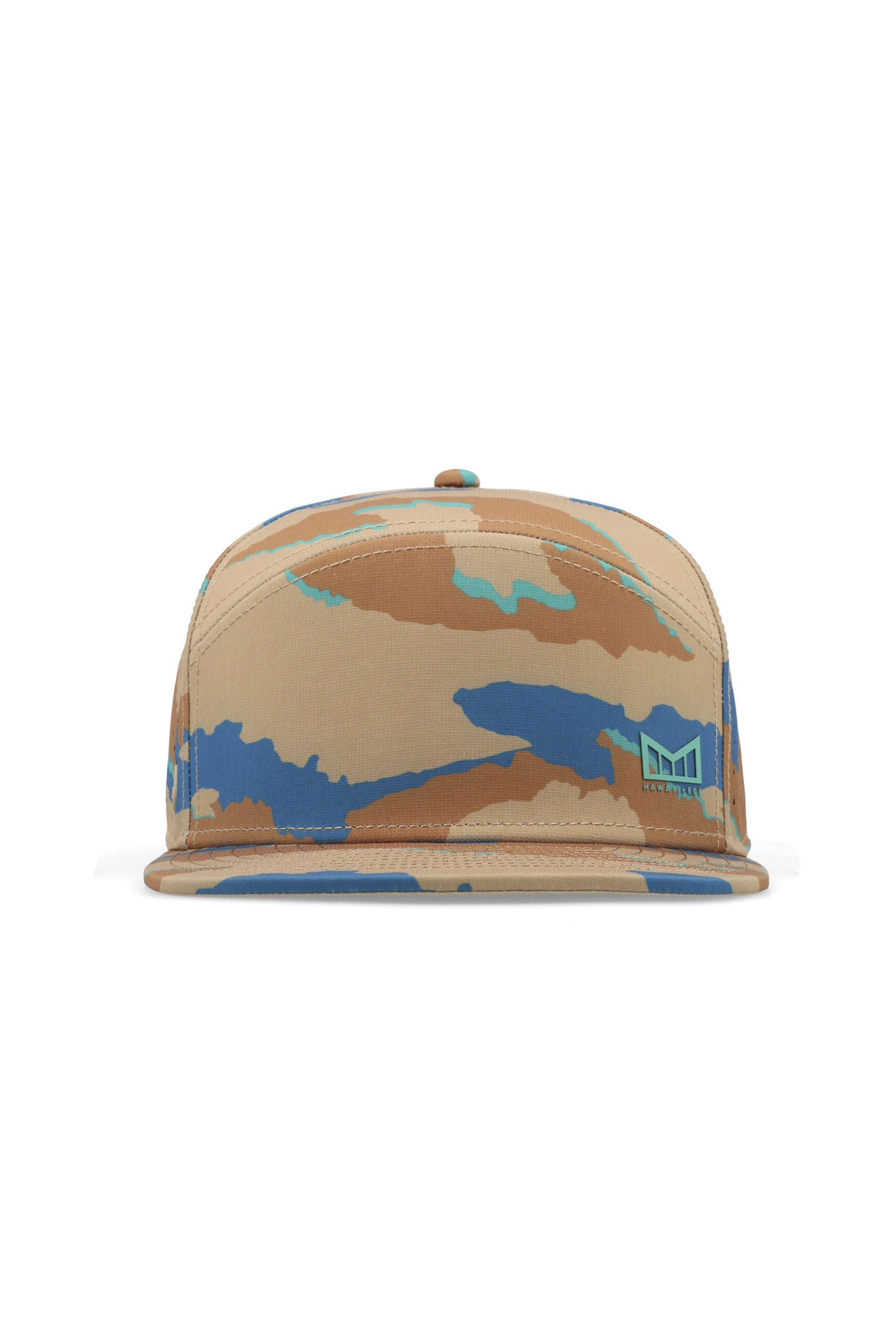 melin Hydro Trenches Islands Sand Camo flat brim snapback hat - angle