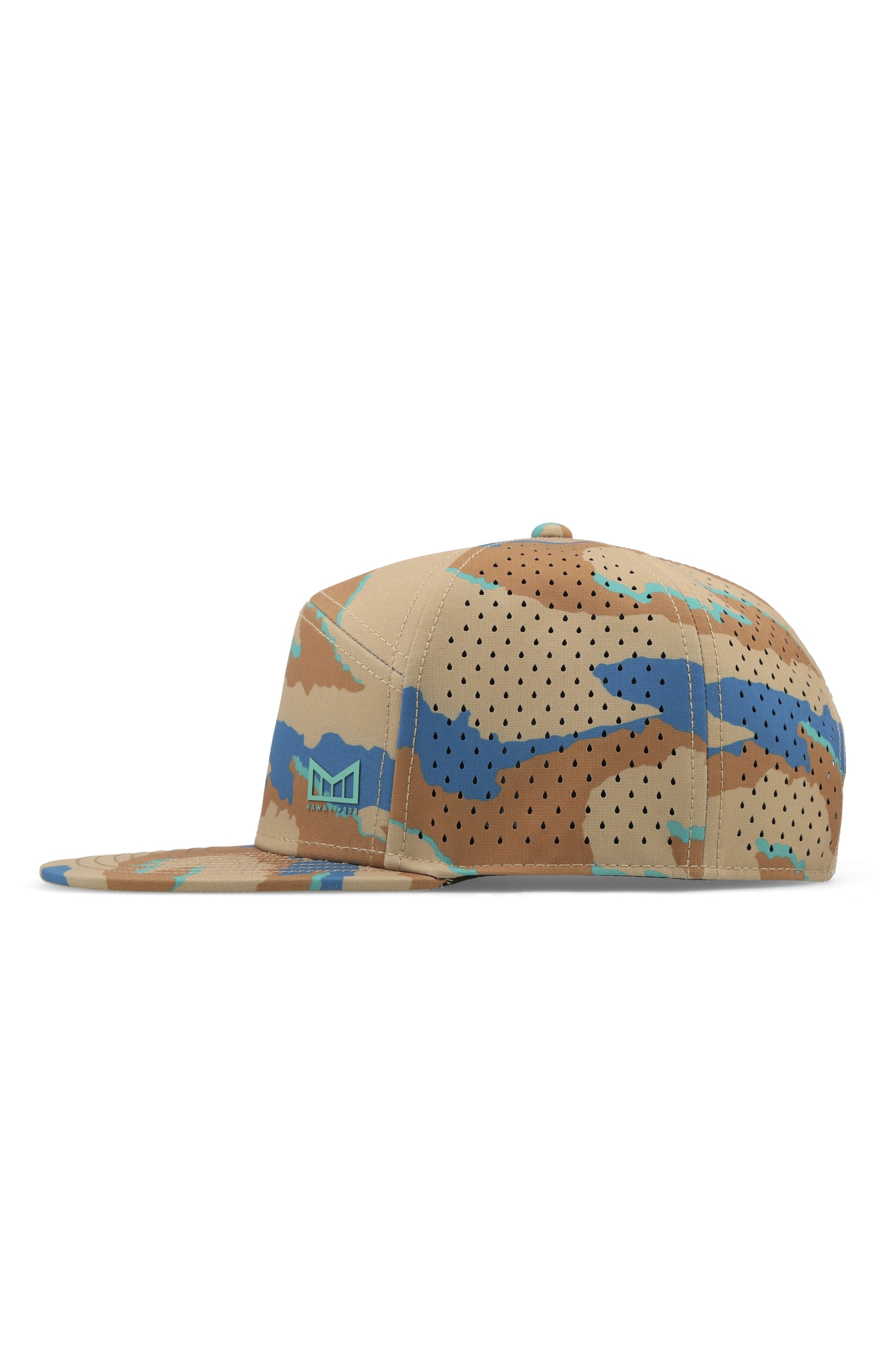 melin Hydro Trenches Islands Sand Camo flat brim snapback hat - side