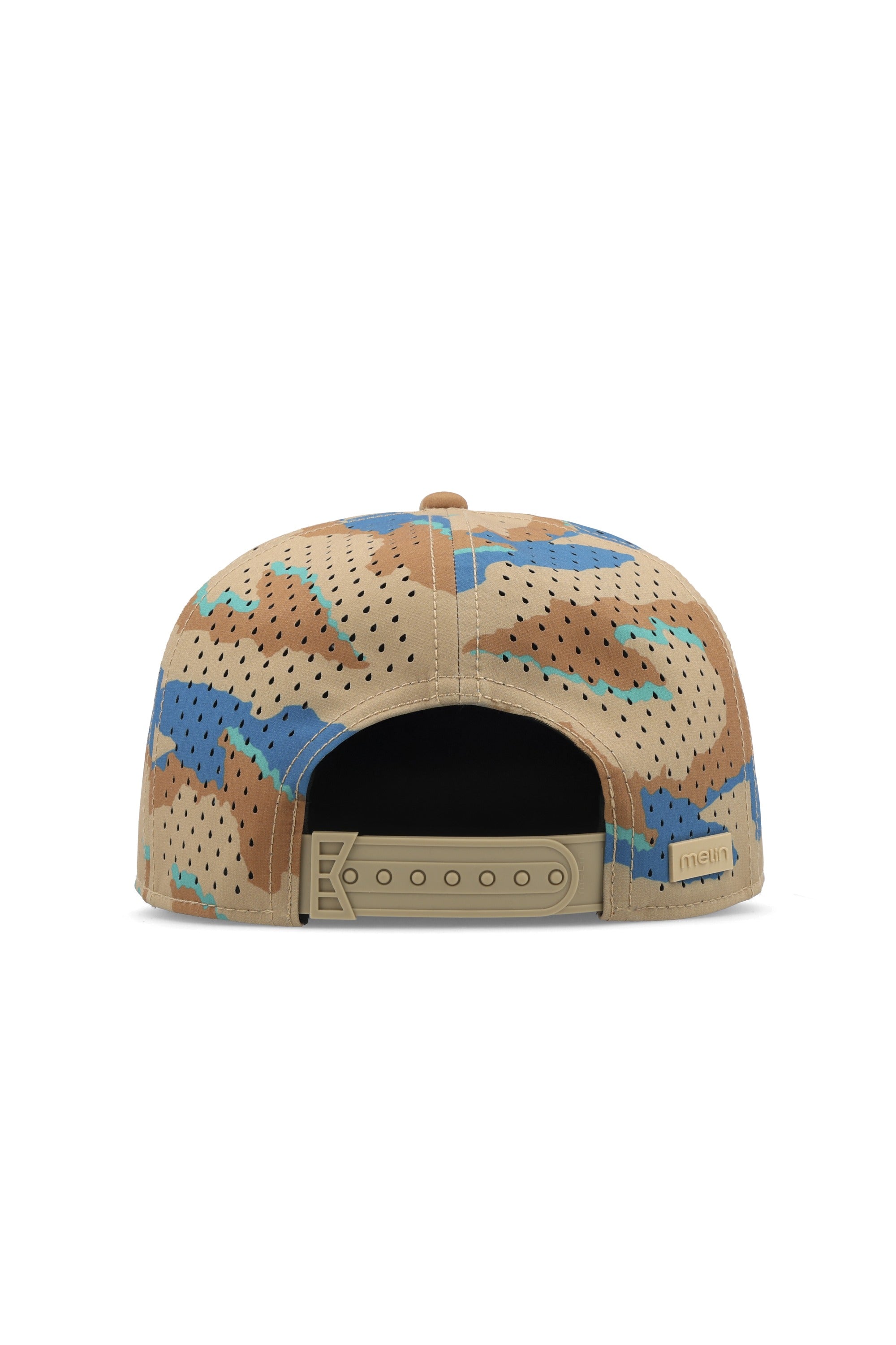 melin Hydro Trenches Islands Sand Camo flat brim snapback hat - back