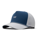 Melin Hydro Odysea Rope Seaport snapback in Steel Blue/White, three-quarter front view