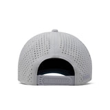 Melin Hydro Odysea Rope Seaport snapback in Steel Blue/White, back view with snapback closure