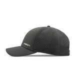 The side view of the melin Vintage Fit Compass Hydro hat in faded black