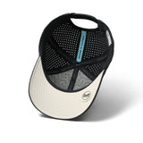 The inside view of the melin Vintage Fit Compass Hydro hat in faded black