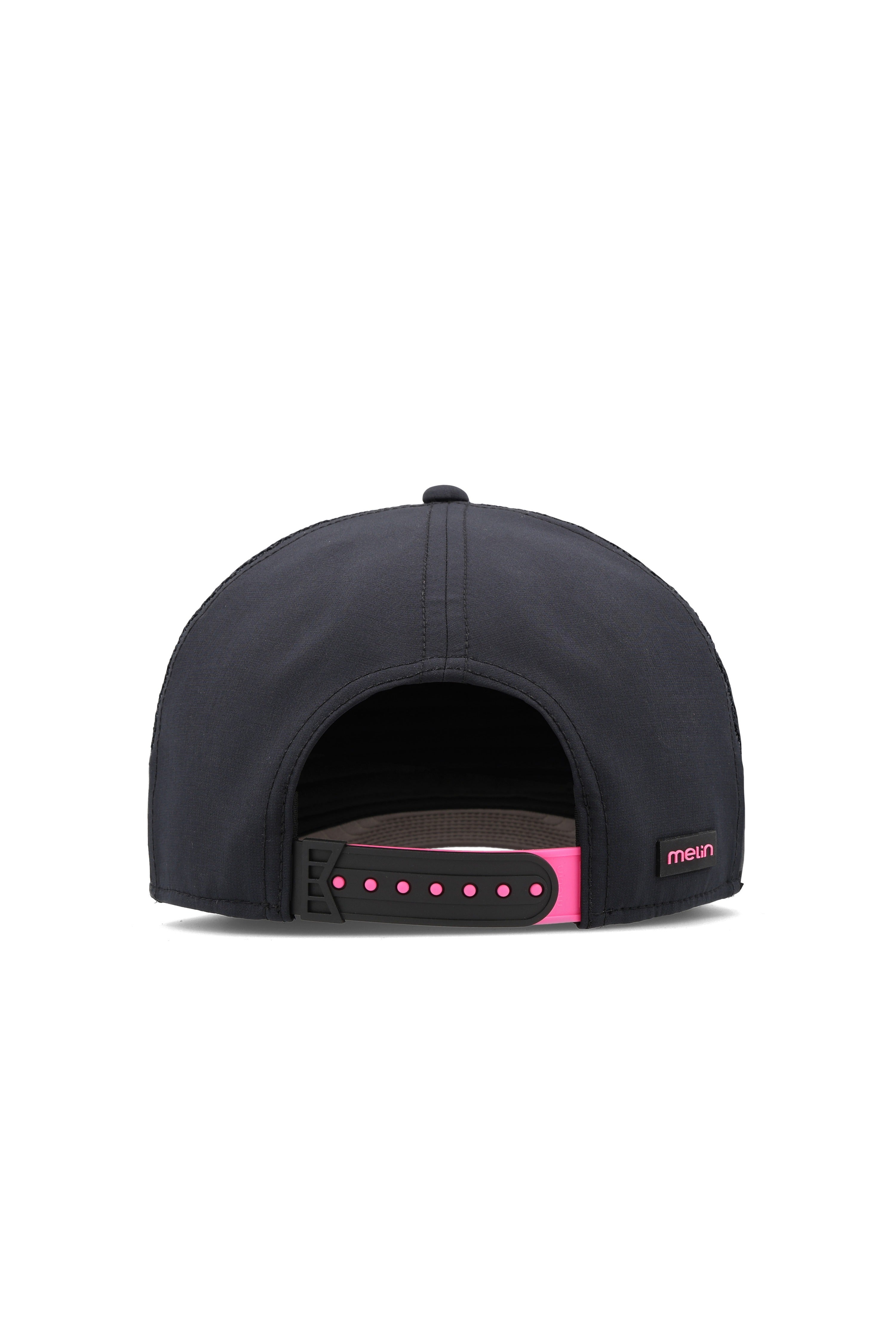 Melin Hydro Odysea Rope MPH Garage snapback in black, back view with snapback closure