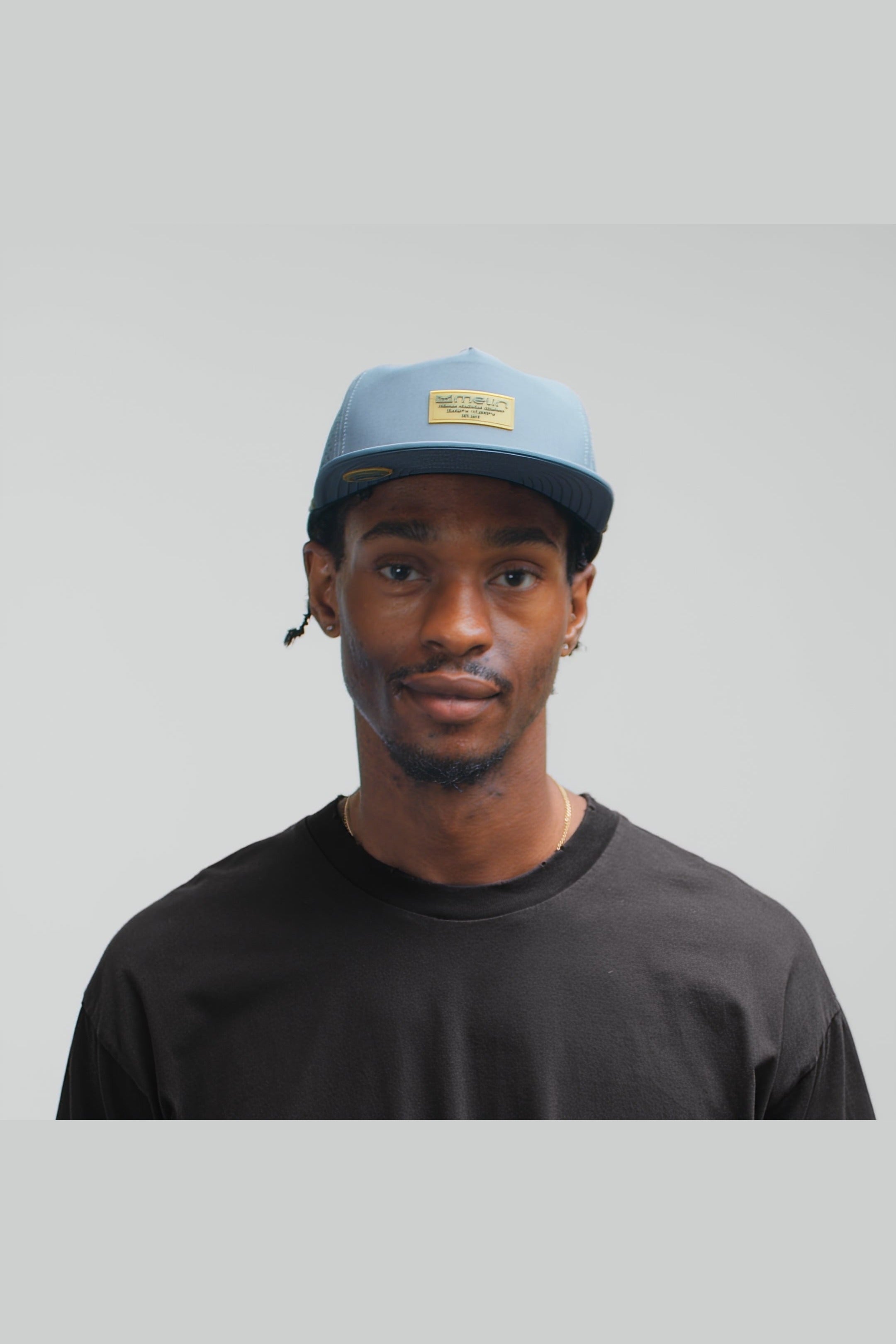 melin Hydro Coronado Brick snapback hat in Blue Stone Gum - lifestyle view