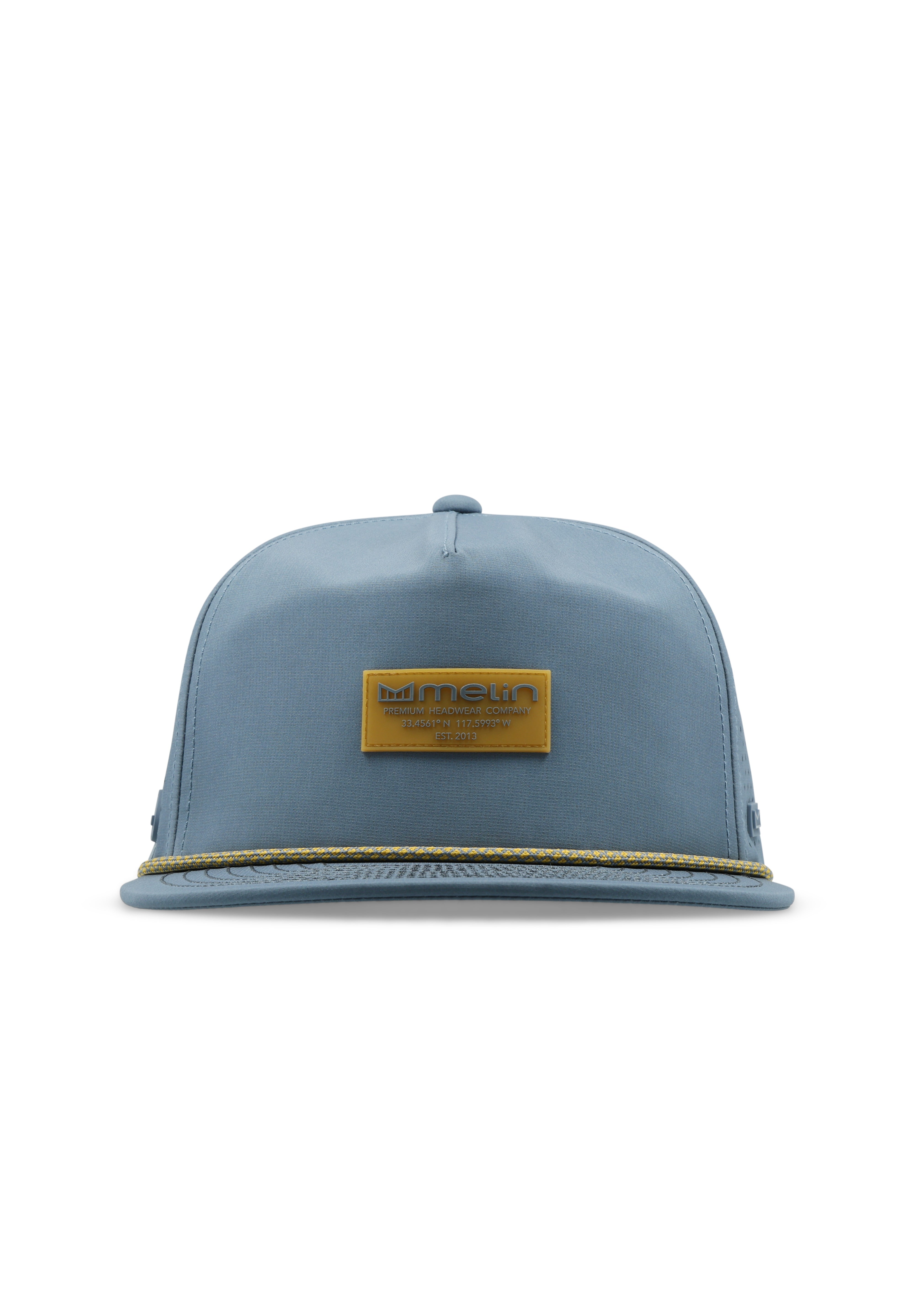 melin Hydro Coronado Brick snapback hat in Blue Stone Gum - side view