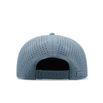 melin Hydro Coronado Brick snapback hat in Blue Stone Gum - detail view